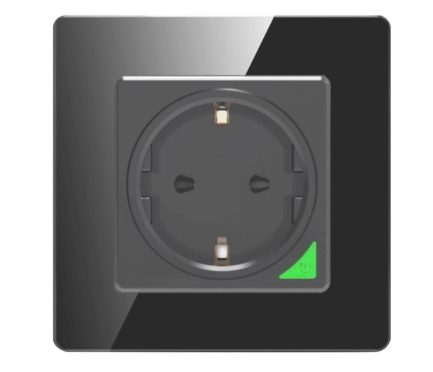 Avatto Inteligentne gniazdo ścienne WiFi TUYA (czarne) - 1177020 - zdjęcie